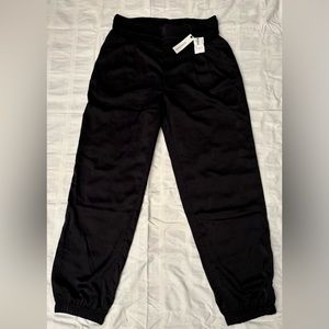 Satin black joggers